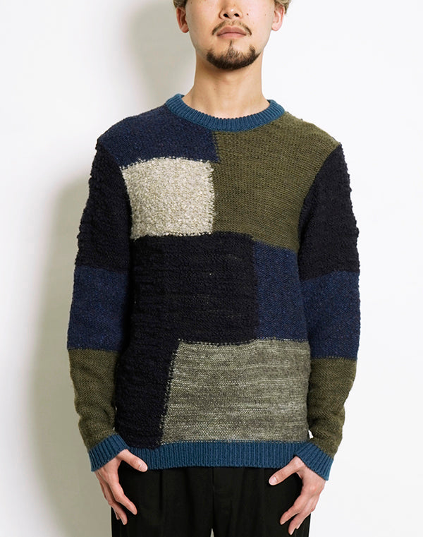 
                  
                    Load image into Gallery viewer, Patchwork Chunky Pullover 2022 / BBF21604UA
                  
                