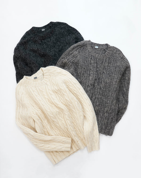 Wool-Mohair Cable Pullover / BBA11013MA
