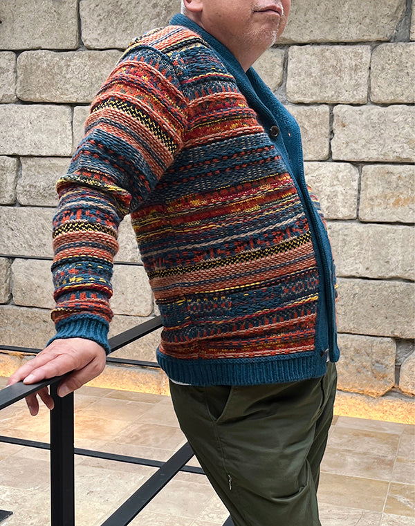 
                  
                    Load image into Gallery viewer, Fancy Jacquard Shawl Cardigan / BBF21606UA
                  
                