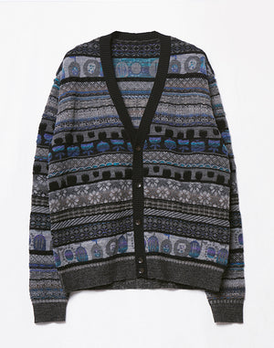 
                  
                    Load image into Gallery viewer, Colourful Mix jacquard Cardigan / KBAF352M
                  
                